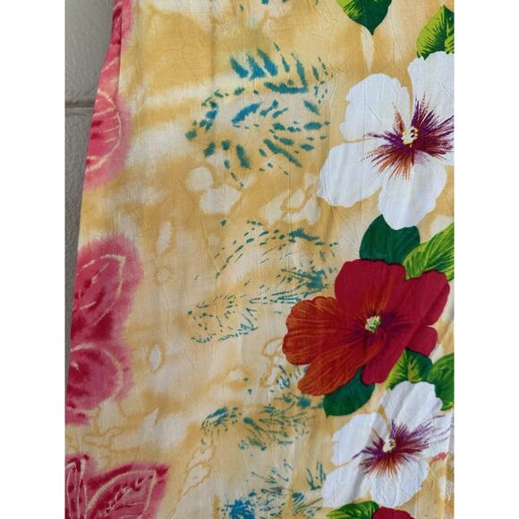 Jams World Floral Print Button Front Sleeveless Dress Strawbiscus Large Vintage - Picture 4 of 10